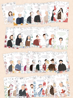 illustrations de Saints, témoins et bienheureux chrétiens.