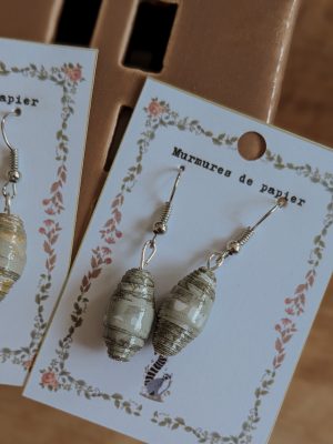 Boucles d'oreilles perles chutes de papier
