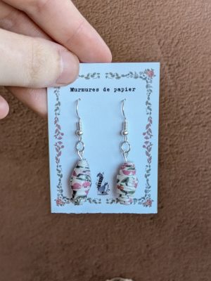 Boucles d’oreilles en perles de papier - Fragment Retrouvé
